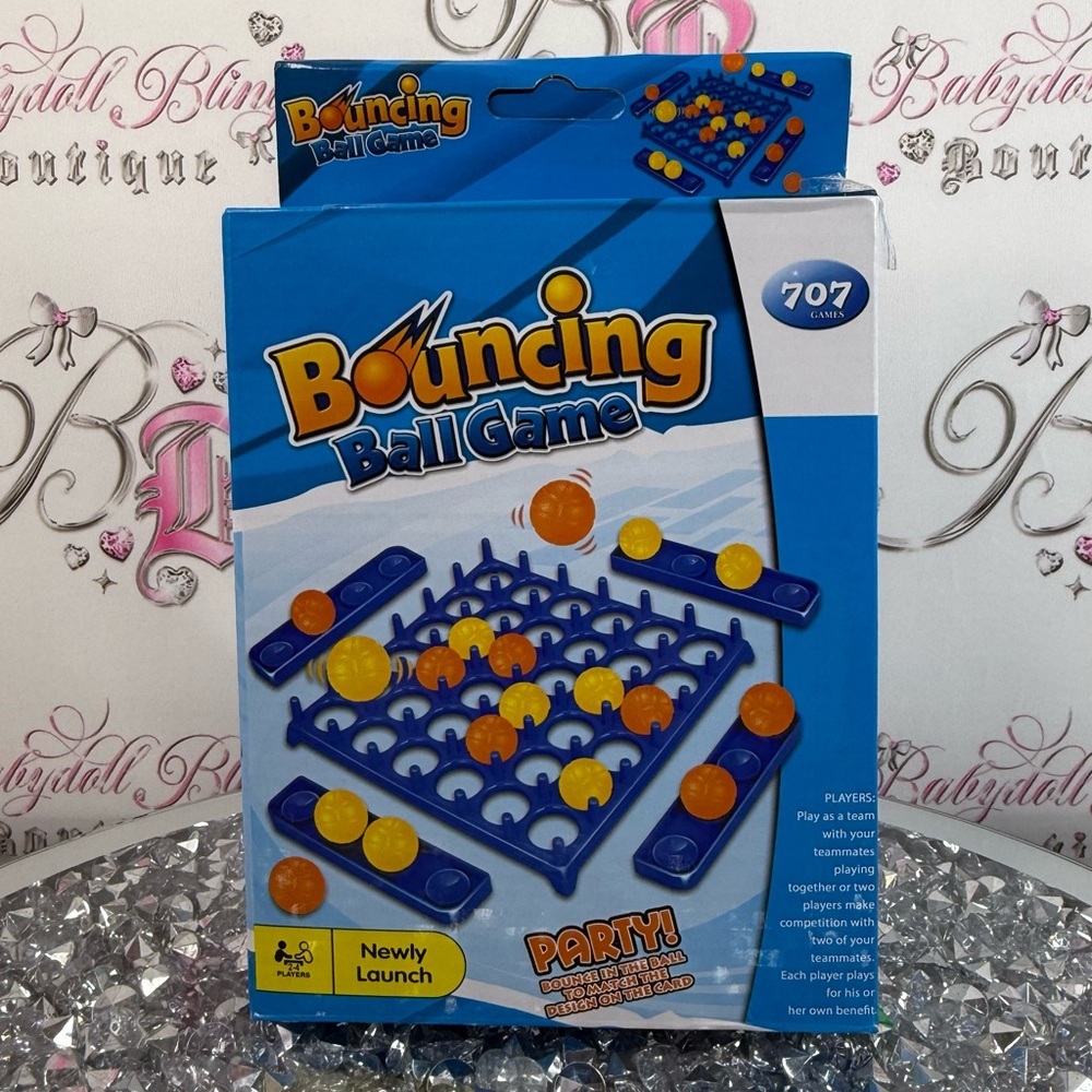 Bouncing Ball Game - Blue with Yellow & Orange Pieces